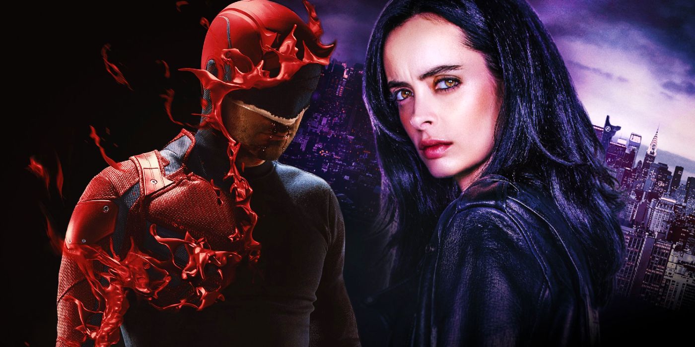 Daredevil and Jessica Jones as seen in their respective poster for Netflix
