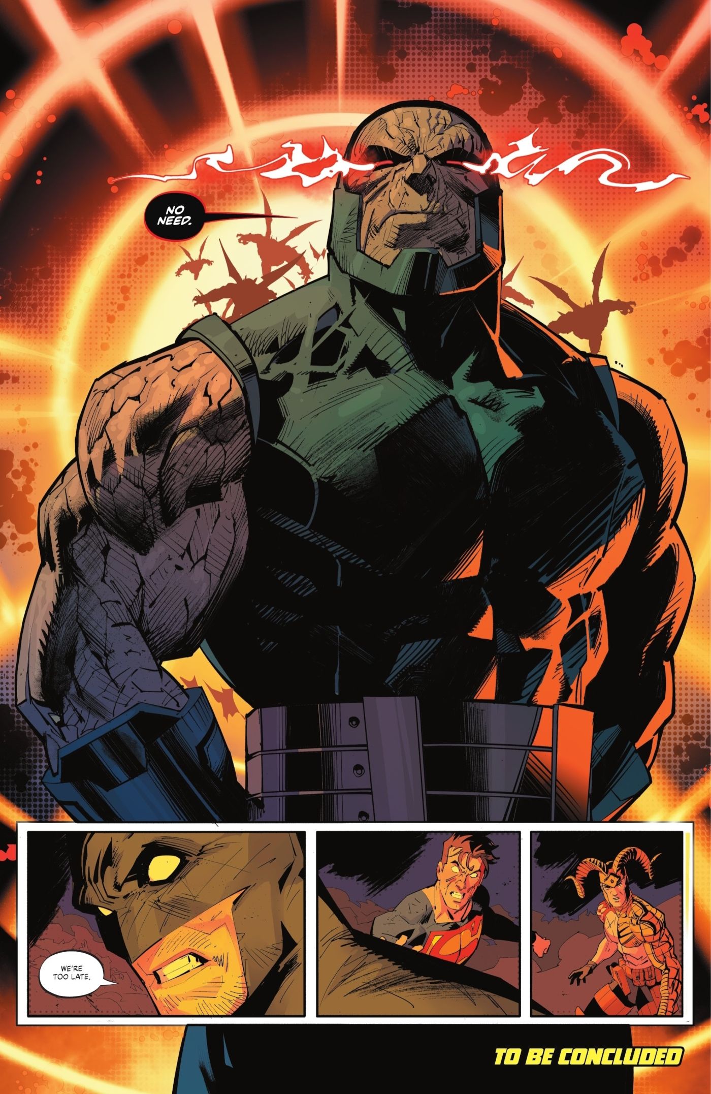 Batman/Superman: World's Finest #23 final page, Darkseid Arrives To Fight Gog