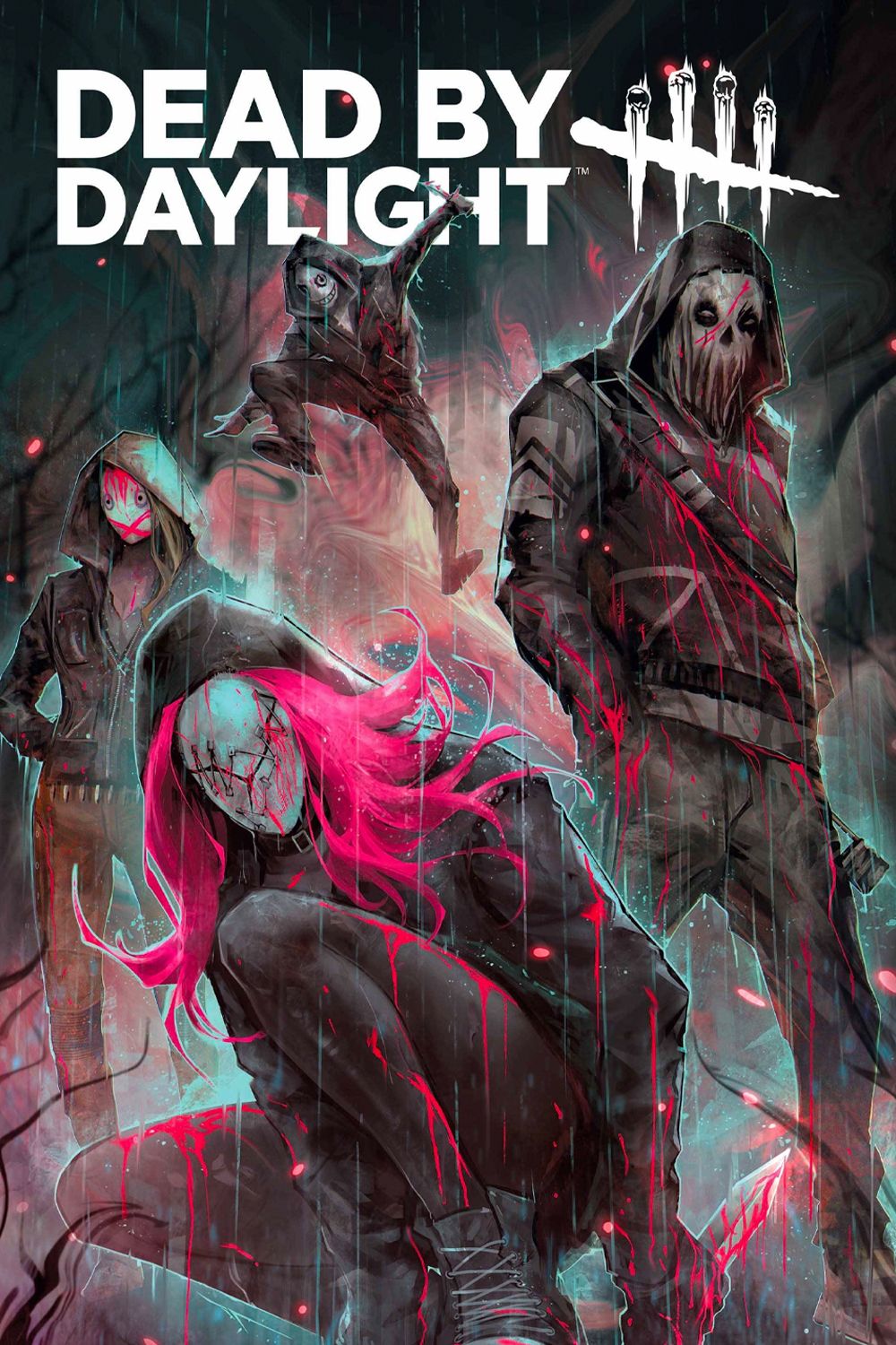 Dead by Daylight Comic Cover Featuring a gruop of Killers in the Rainjpg