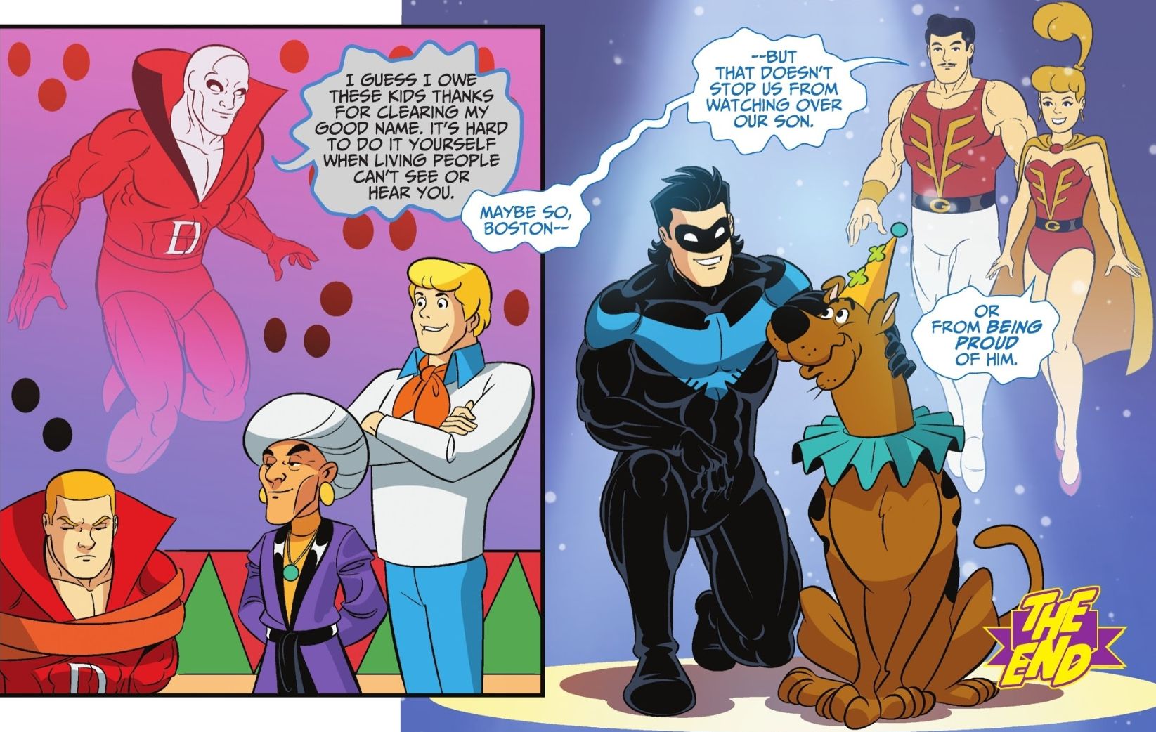 Batman & Scooby-Doo Mysteries #1, Nightwing's parents watch over him from beyond the grave