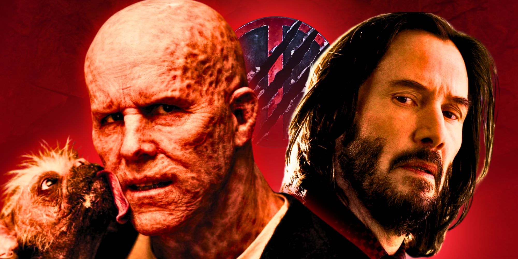 Split image of Dogpool, Deadpool, and Keanu Reeves