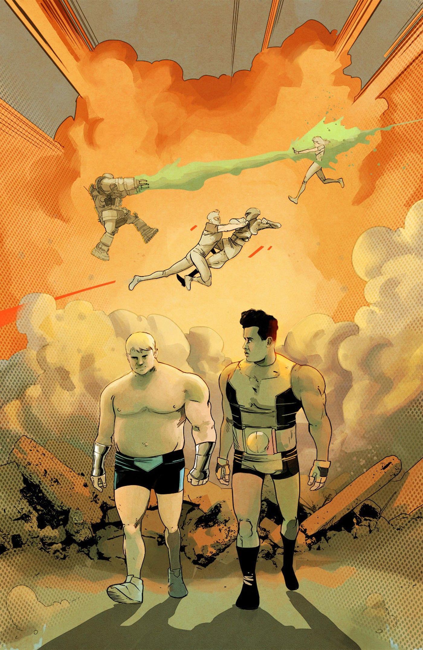 Clarence and Jerry walking together on the cover of Deadweights #1 from Ahoy Comics