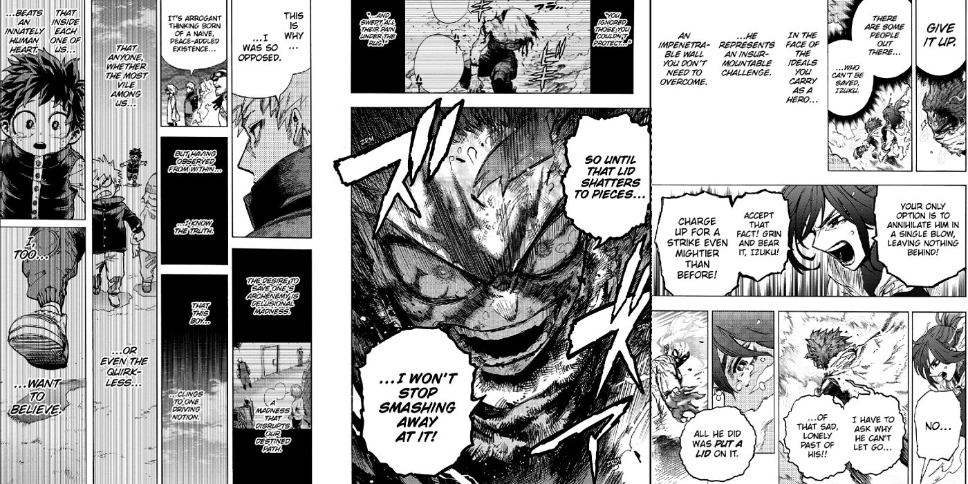 Deku decides to save Shigaraki despite Nana’s warning and Kudo reveals why he chose to follow deku after looking into his memories