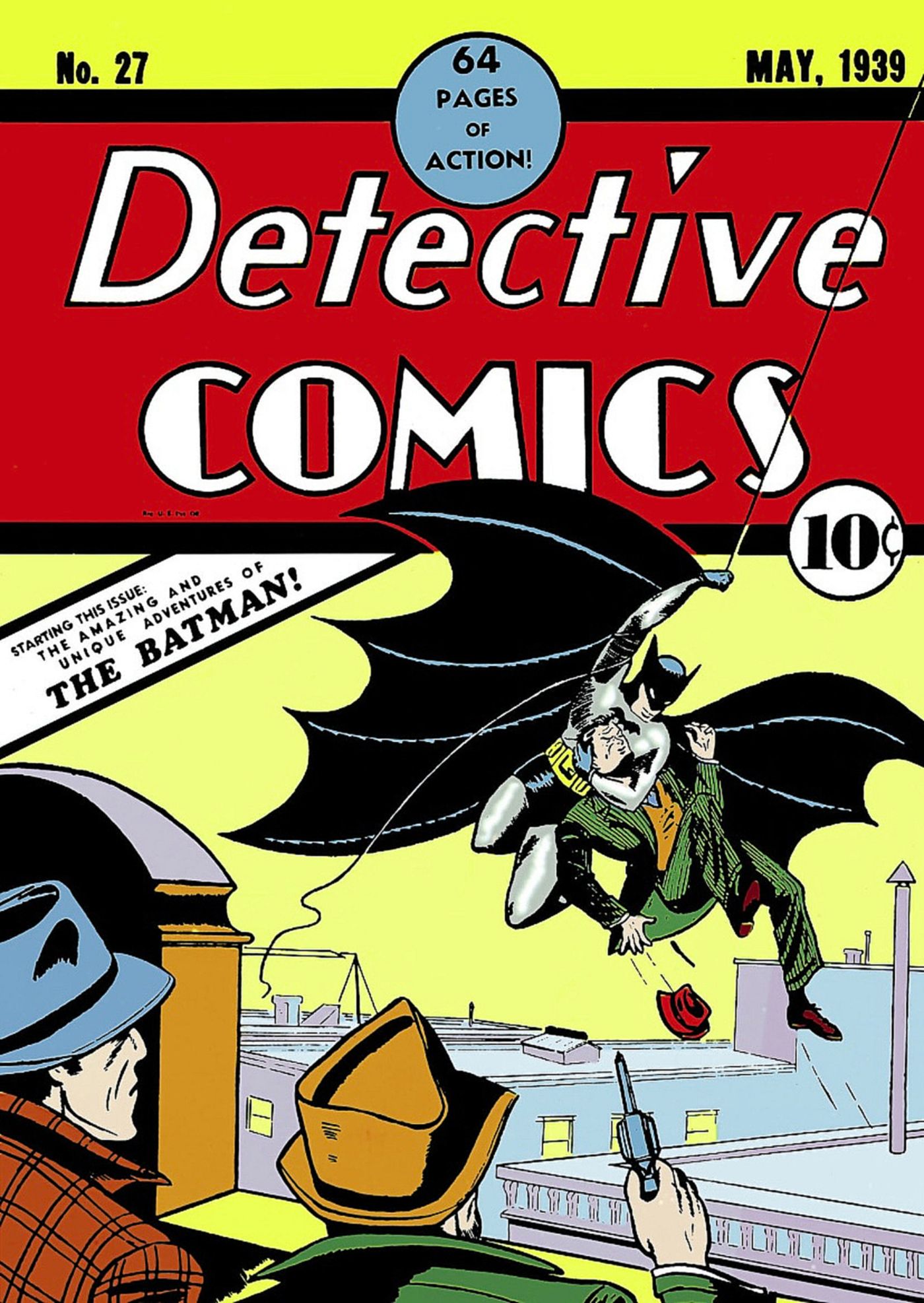 cover of Detective Comics #27, first appearance of Batman