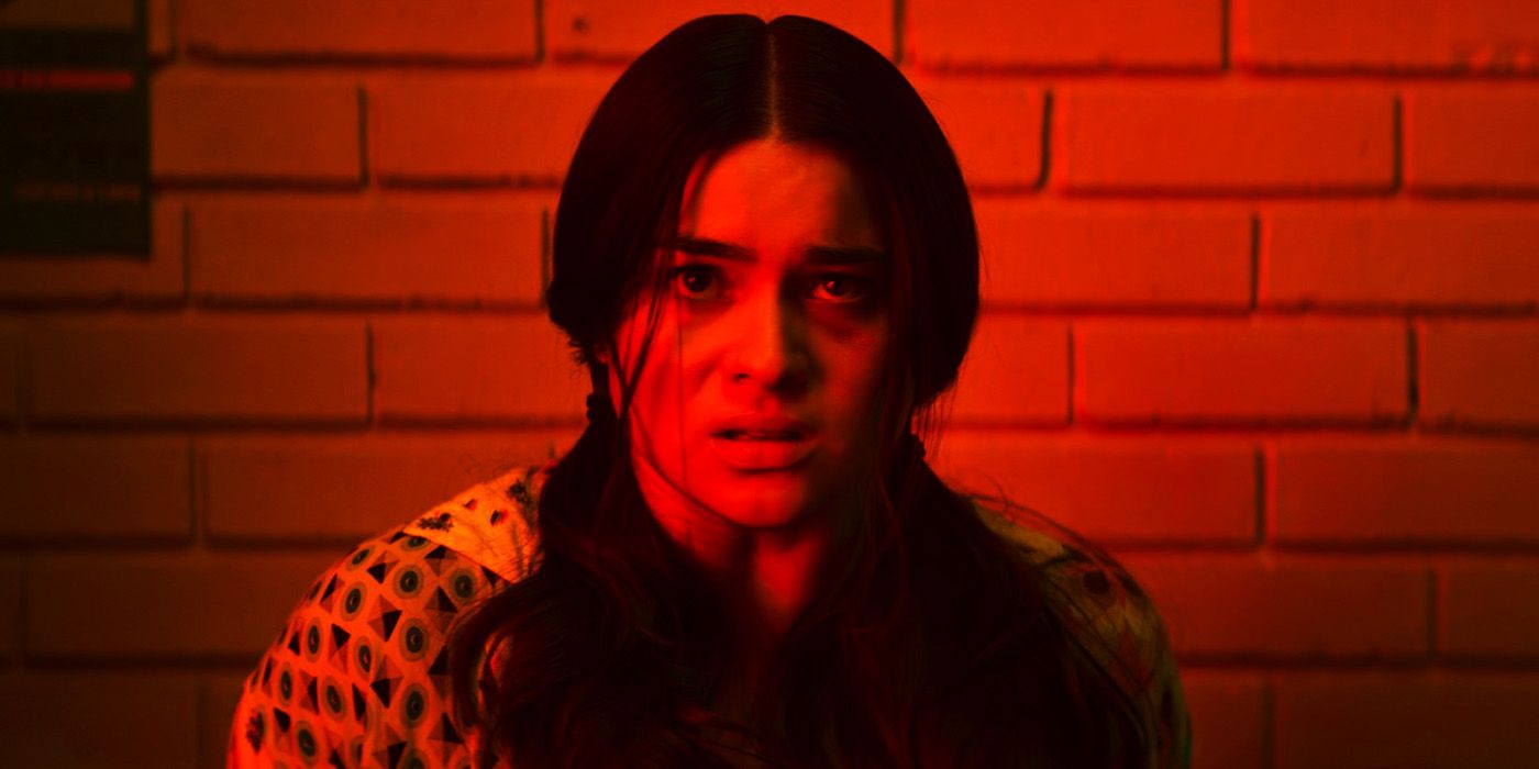 Devery Jacobs as Bonnie in red light in Echo