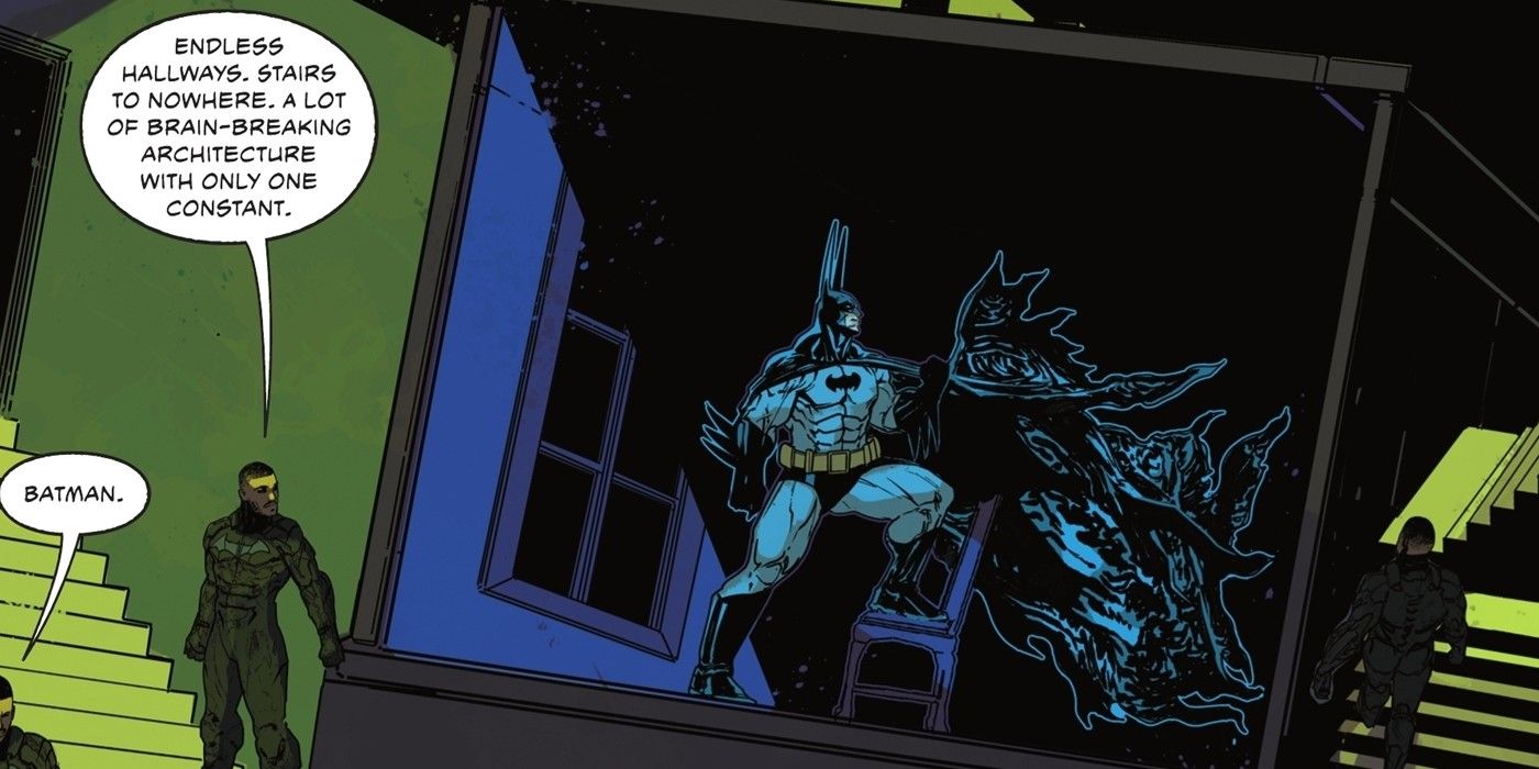 Luke Fox in a MC Escher-inspired take on Wayne Manor.