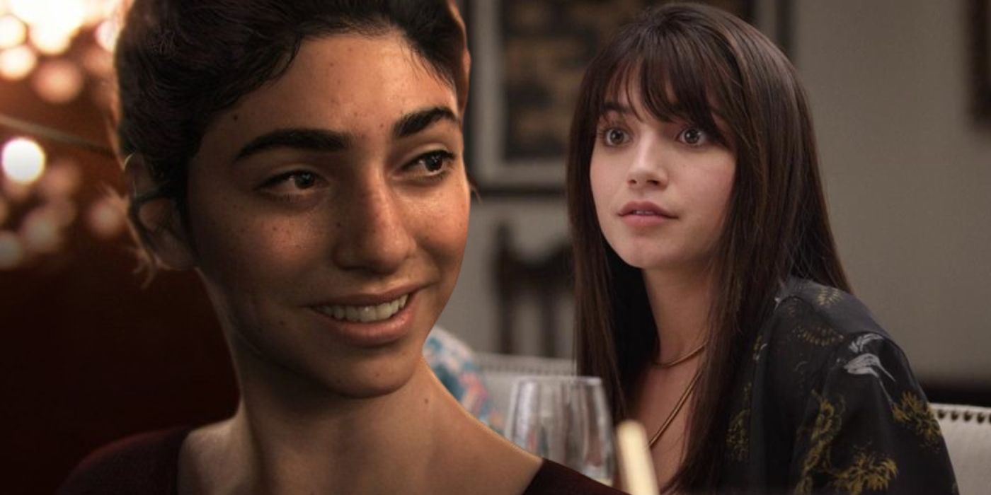 Dina in The Last Of Us Part II juxtaposed with Isabela Merced in Father of the Bride