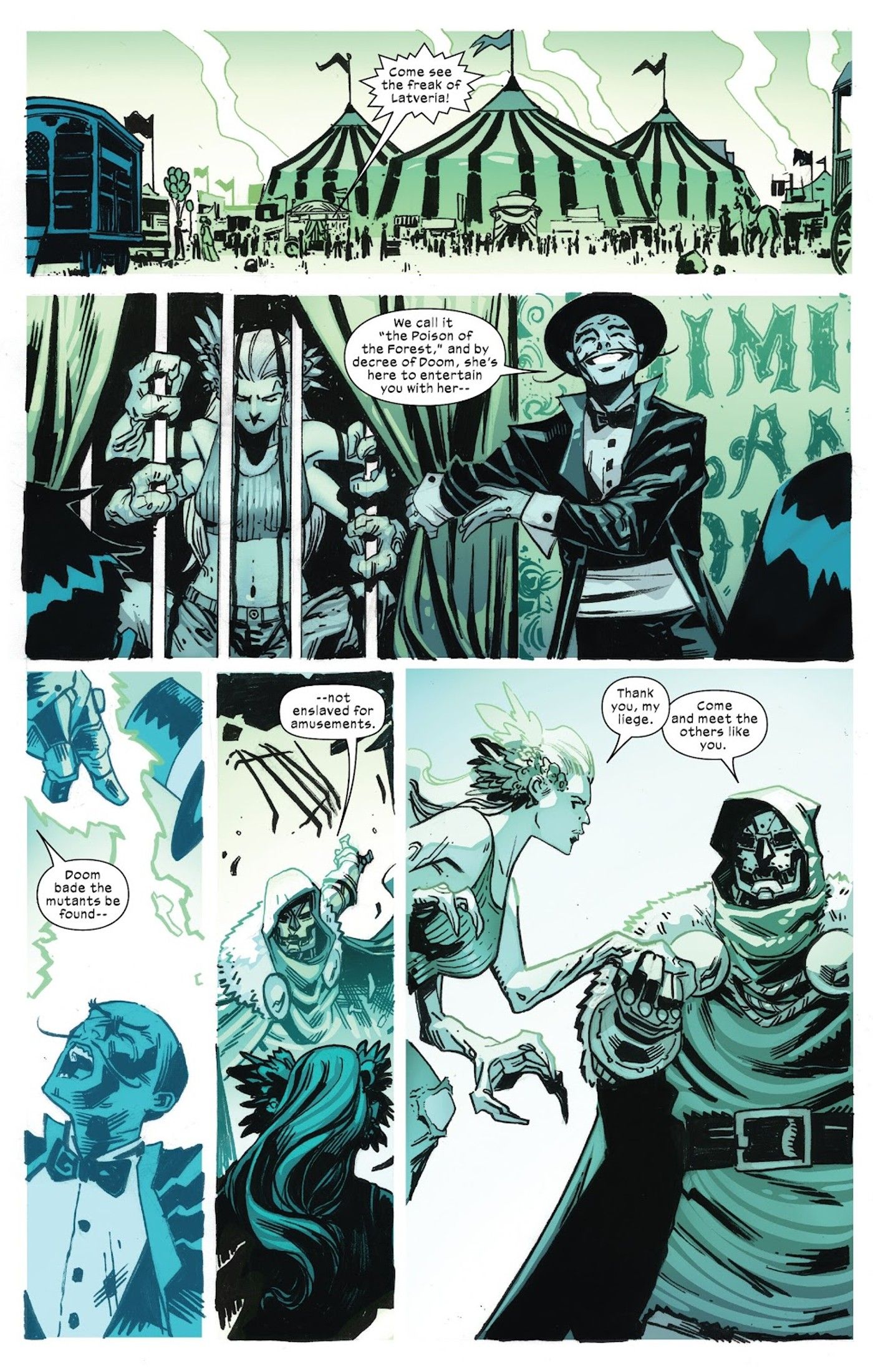 Doctor Doom in X-Men #29, Doctor Doom recruits Nerium for his mutant squad