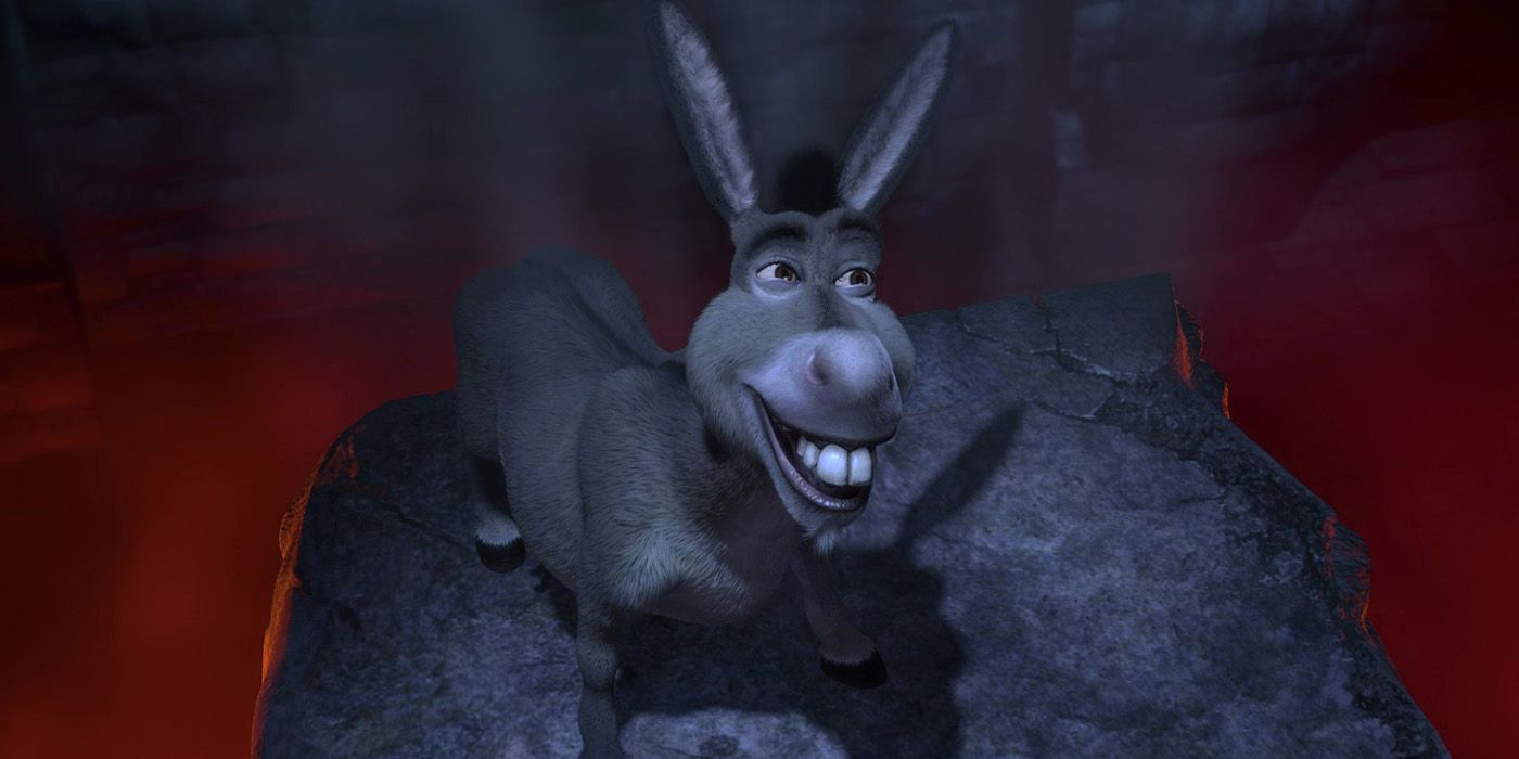 Donkey smiling in Shrek