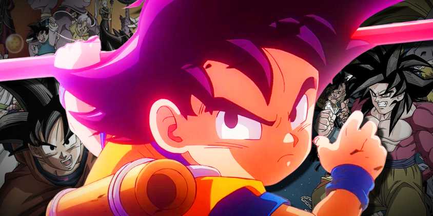Dragon Ball Daima's Young Goku over Super & GT