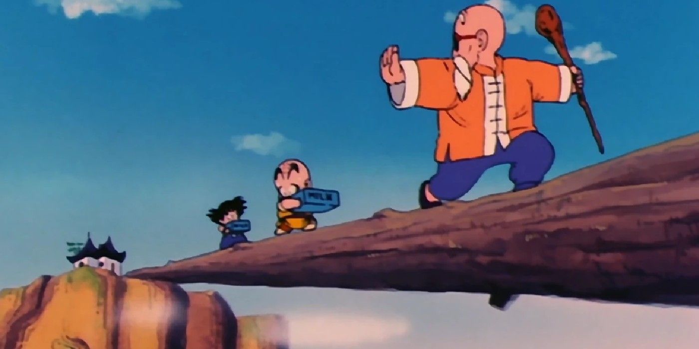 dragon ball master roshi training krillin and goku