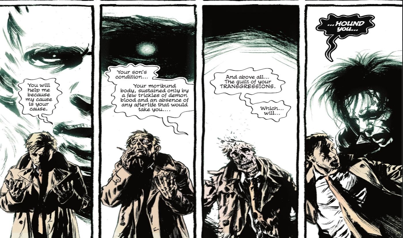 Comic book panels: Dream Claims That There Is No Afterlife Waiting For John