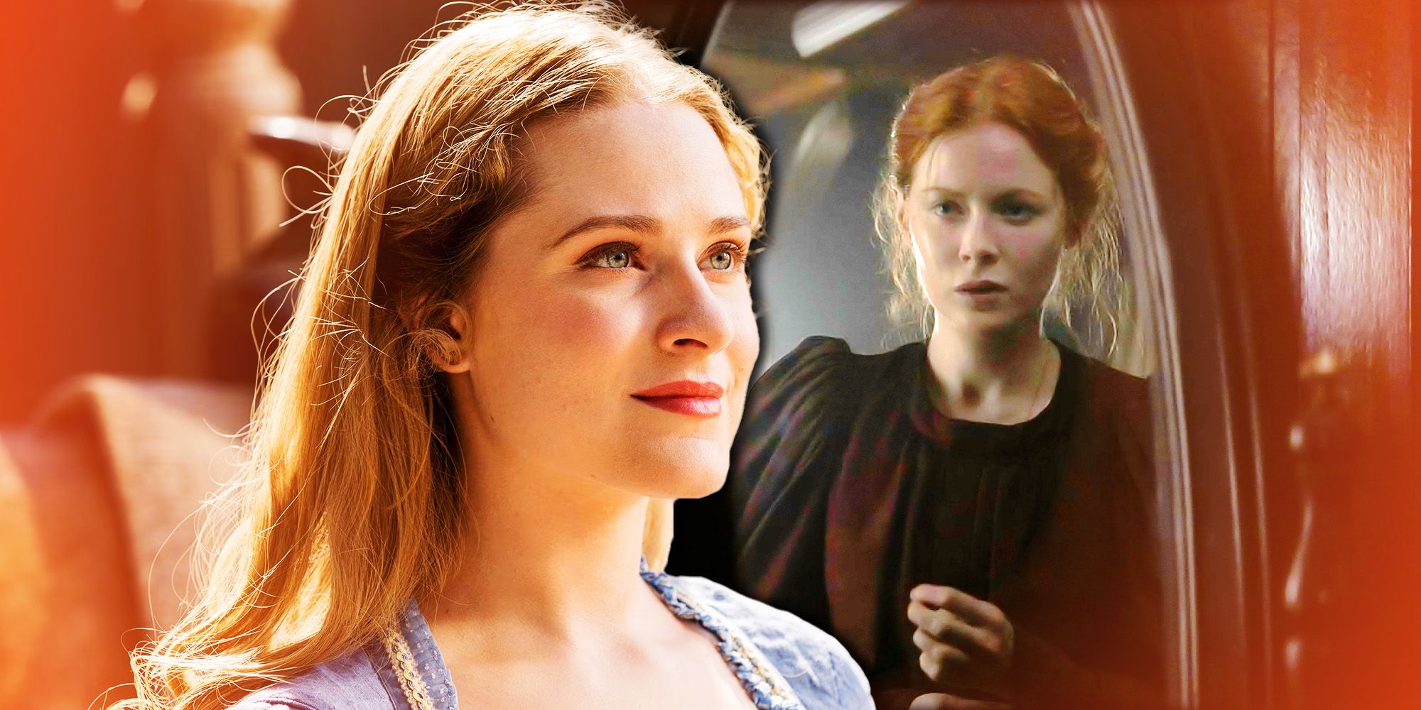 Emily Beecham as Maura in 1899, and Dolores Abernathy from Westworld