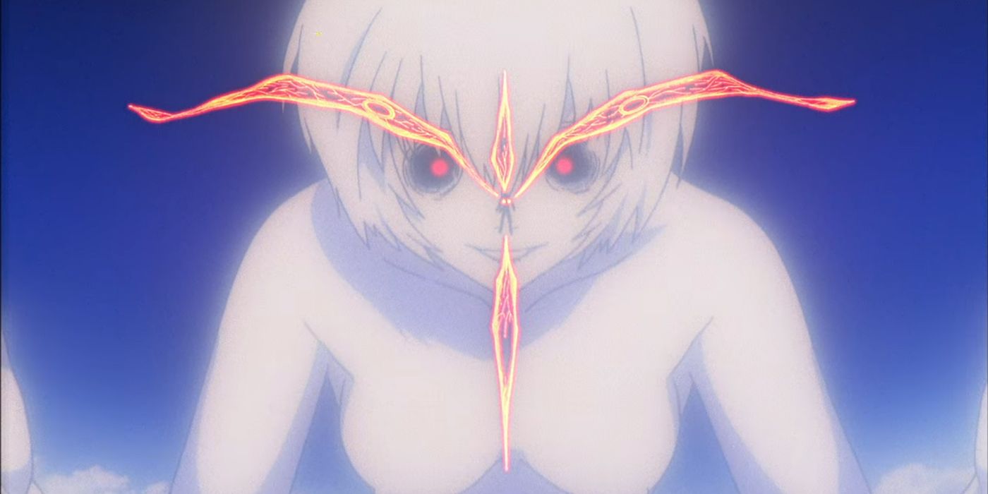 End of Evangelion: A Giant Rei appears.