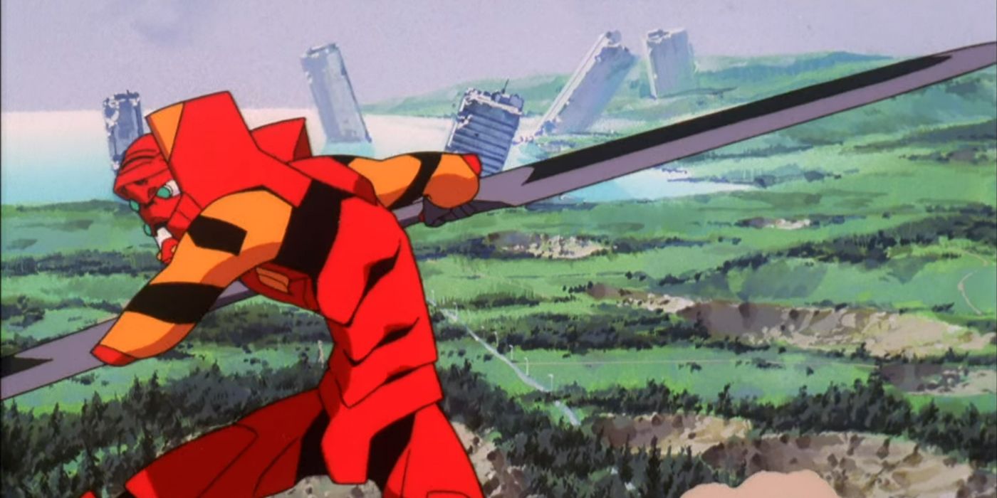 End of Evangelion: Unit 02 battles with a copy of the Lance of Longinus.