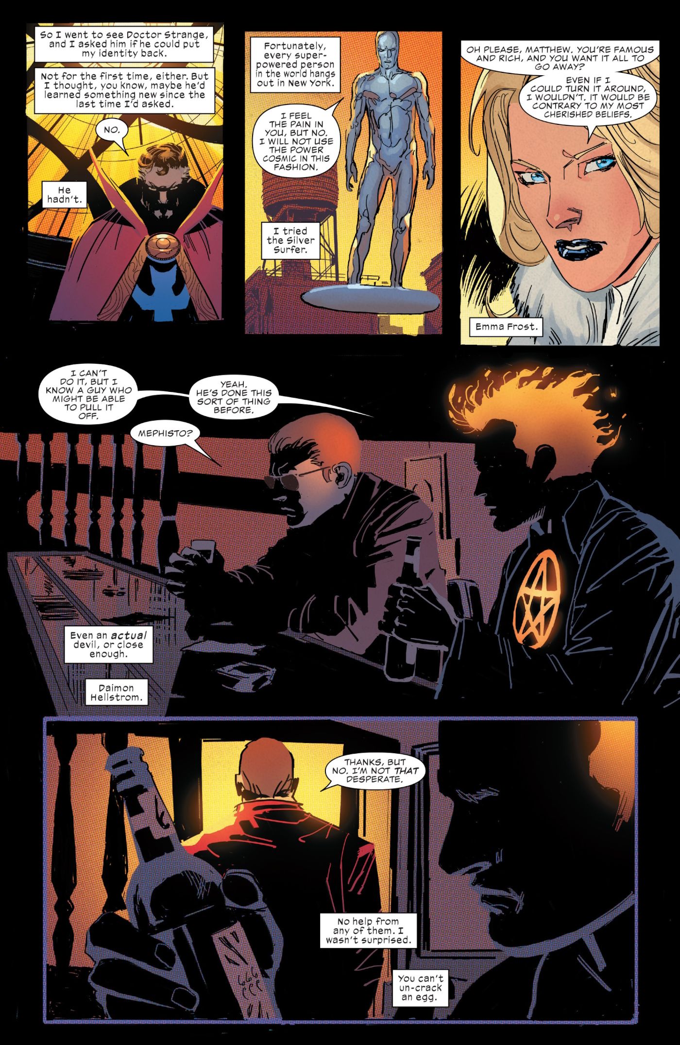 Daredevil #17, even Daredevil isn't desperate enough to deal with Mephisto