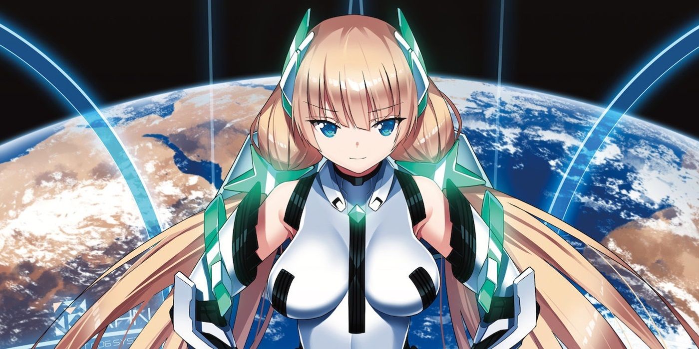 Expelled From Paradise Poster featuring the main character in a space station.