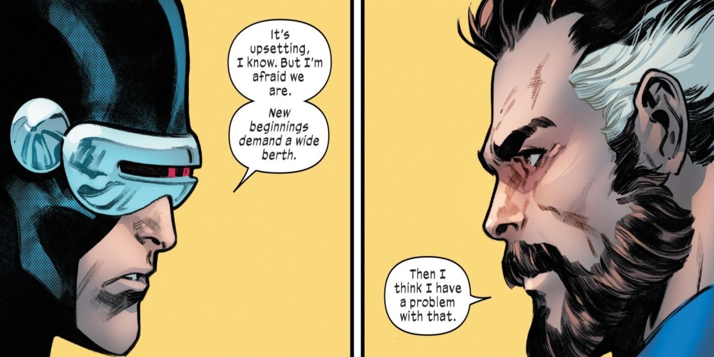 Cyclops being at odds with Reed Richards.