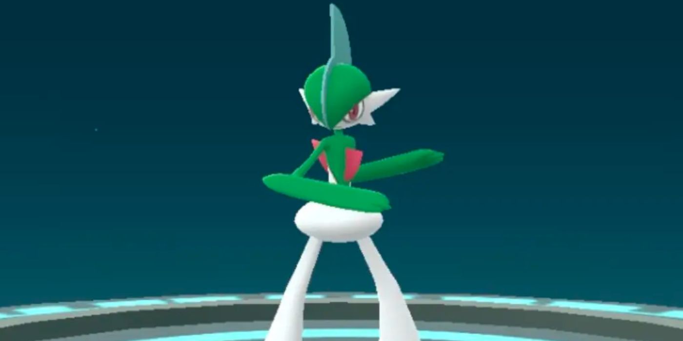 Gallad from Pokemon GO posing in an attack position