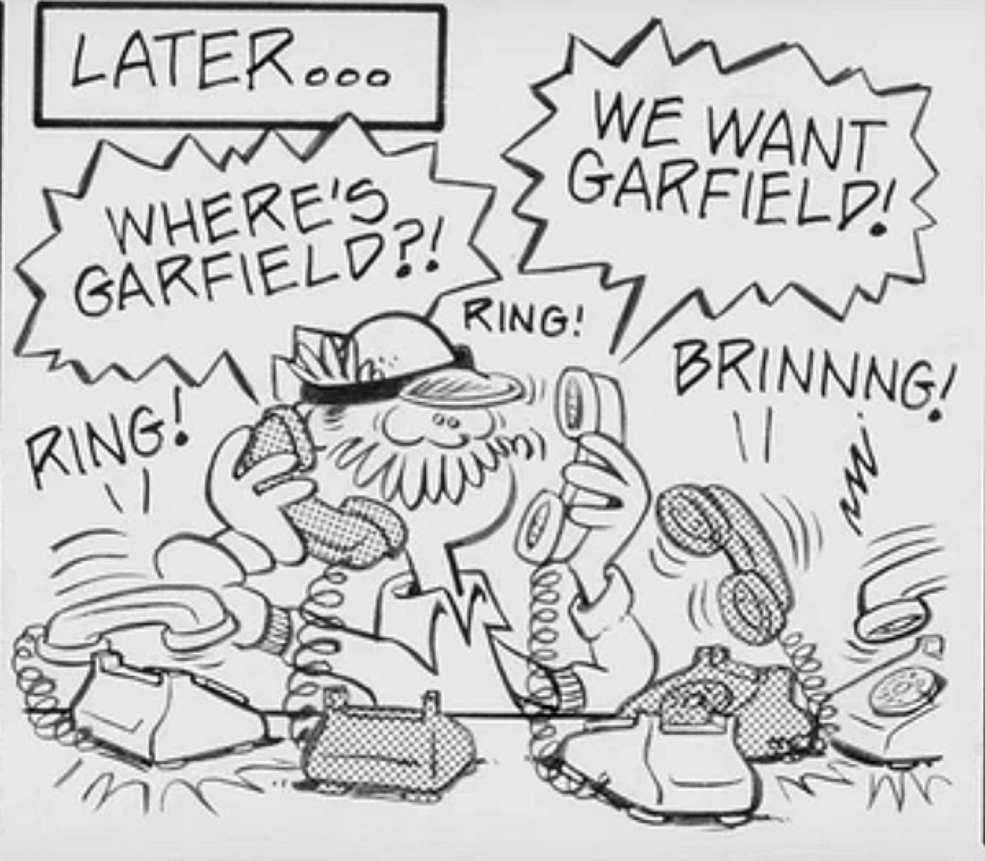 The Chicago Sun Times receives numerous calls demanding Garfield's return
