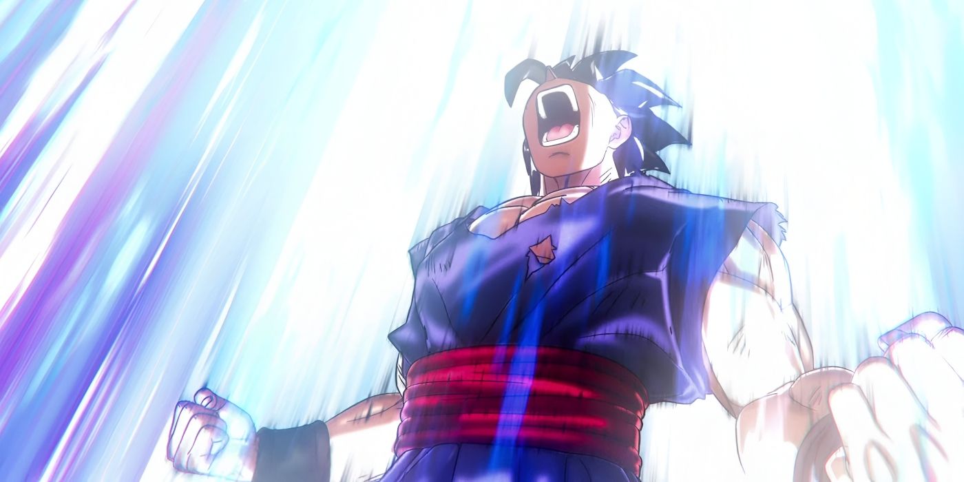 Gohan powering up to his Ultimate Form in Dragon Ball Super: Super Hero.
