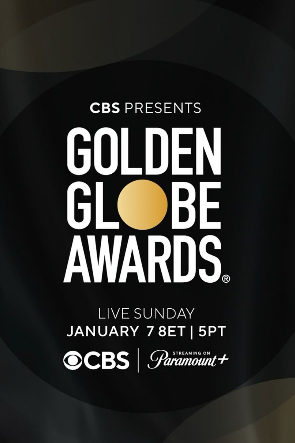 Golden Globes Awards Poster With Information for 2024 Event