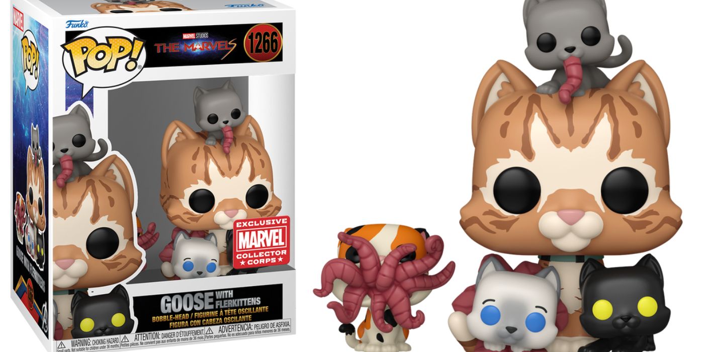 Goose and Flerkittens Funko Pop! figures from The Marvels