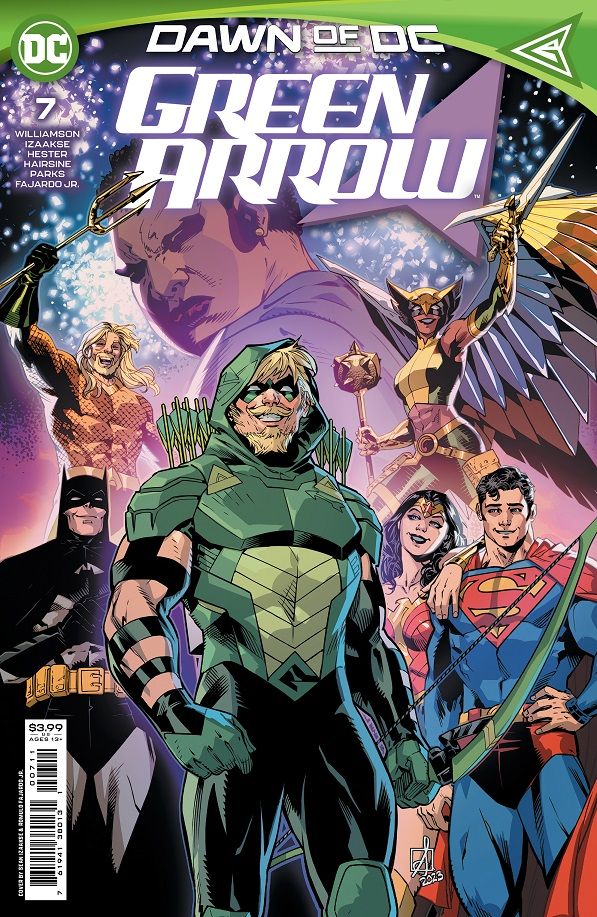 Green Arrow #7 Comic Cover with Justice League