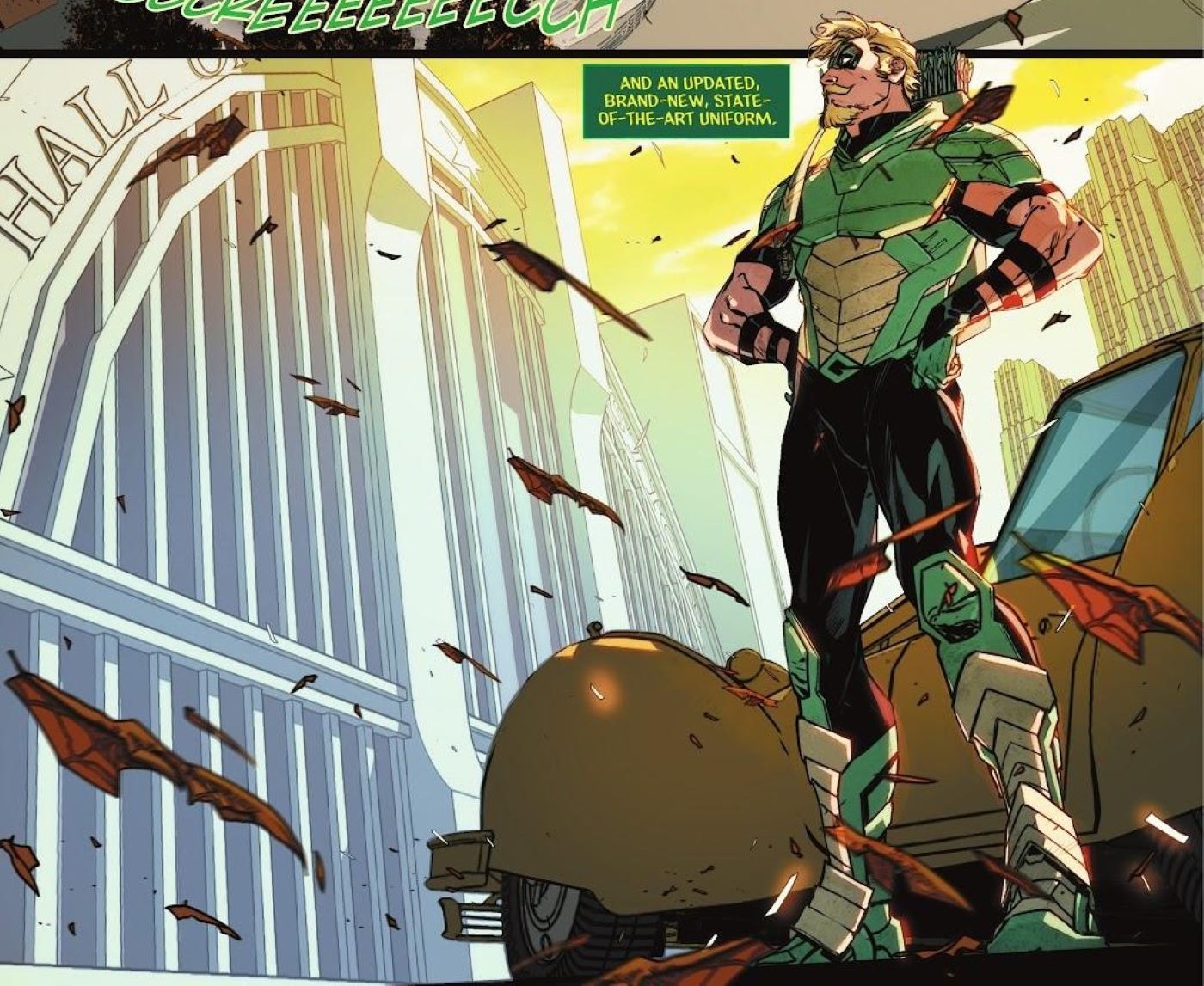 Green Arrow #7 featuring Oliver with his new uniform