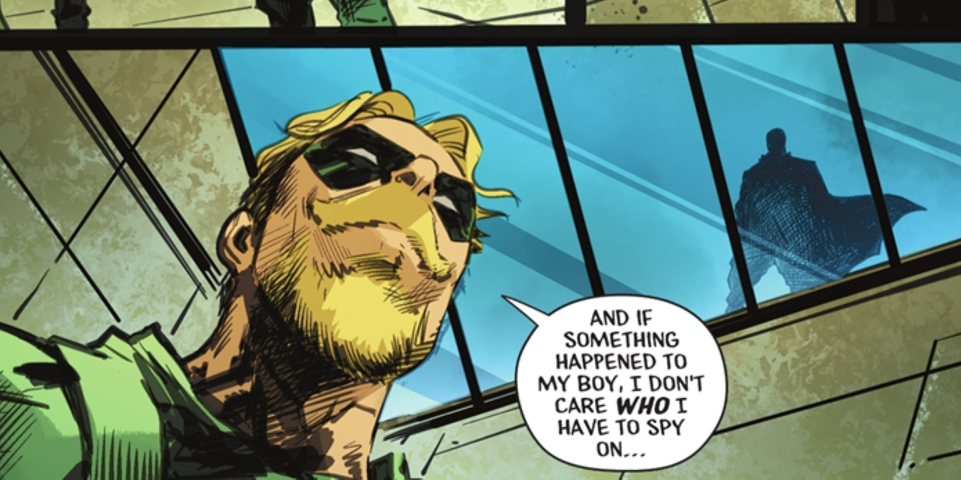 Green Arrow #7 Oliver and Connor Spying