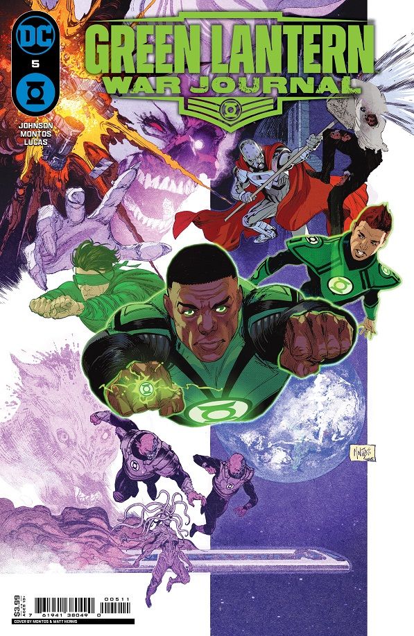 Green Lantern - War Journal #5 cover featuring John Stewart and some other Lanterns