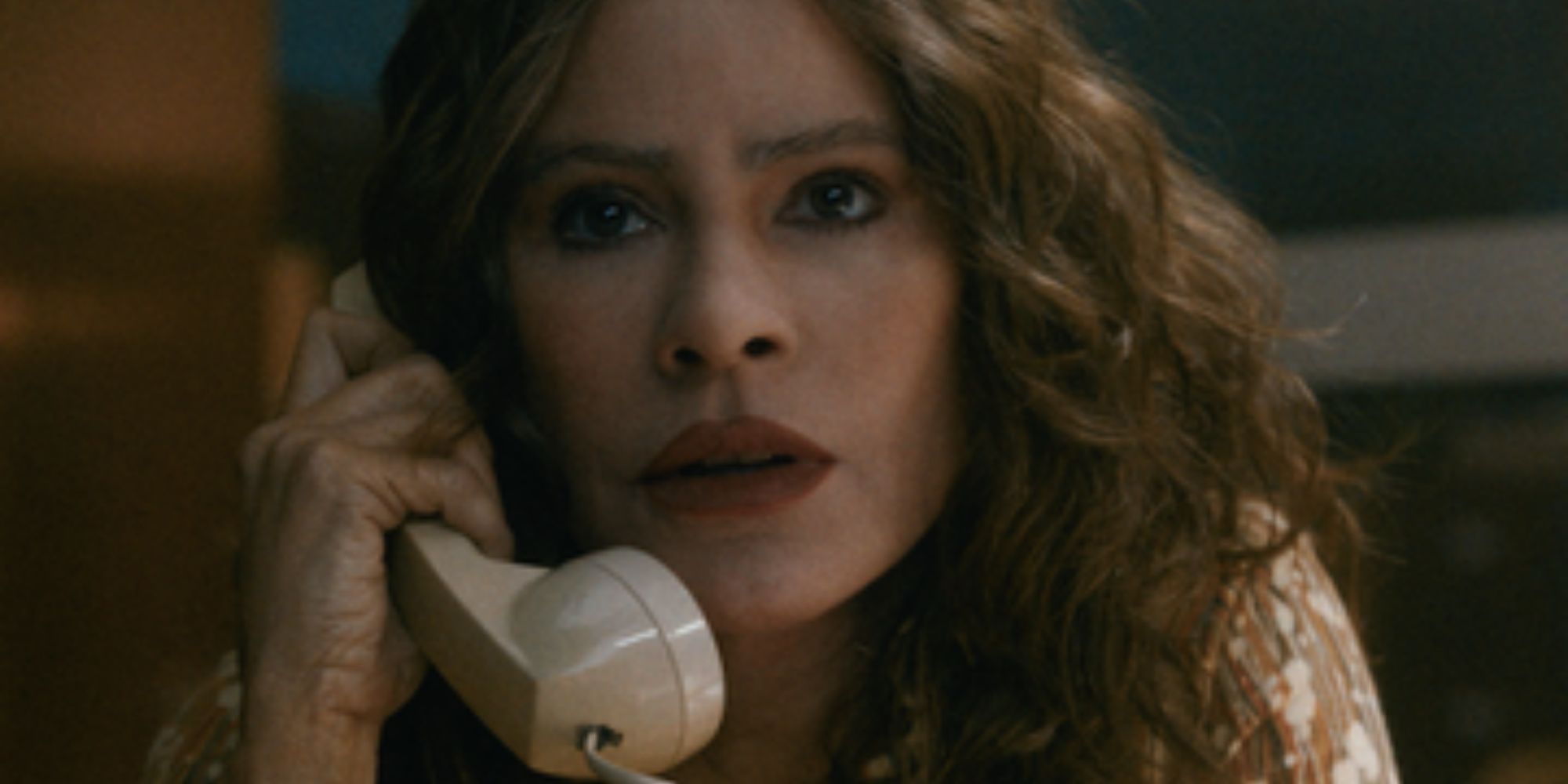 Griselda (Sofia Vergara) on the phone in Griselda