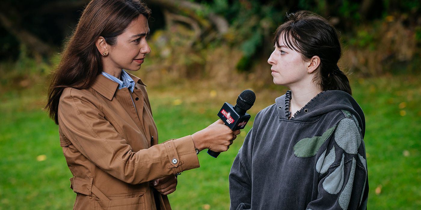 harper being interviewed in sanctuary a witch's tale episode 3