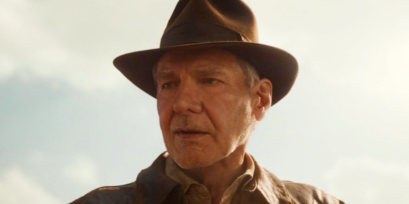 Harrison Ford smirking as Indiana Jones in Indiana Jones and the Dial of Destiny