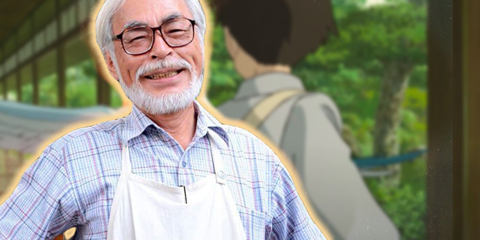 Hayao Miyazaki sorrindo