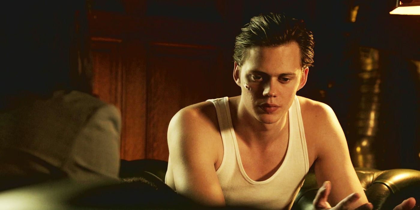 Hemlock Grove Bill Skarsgard as Roman Godfrey with a cut on his cheek