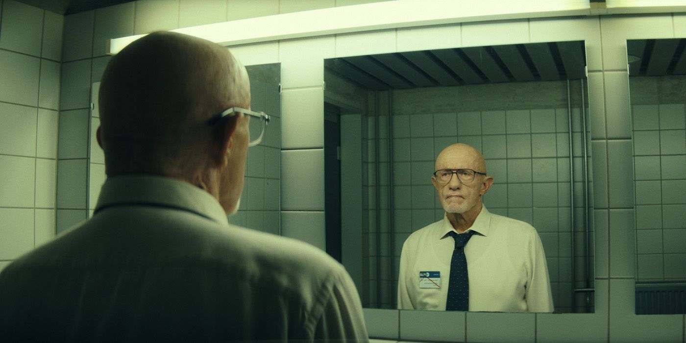 Henry (Jonathan Banks) looking in the mirror in Constellation
