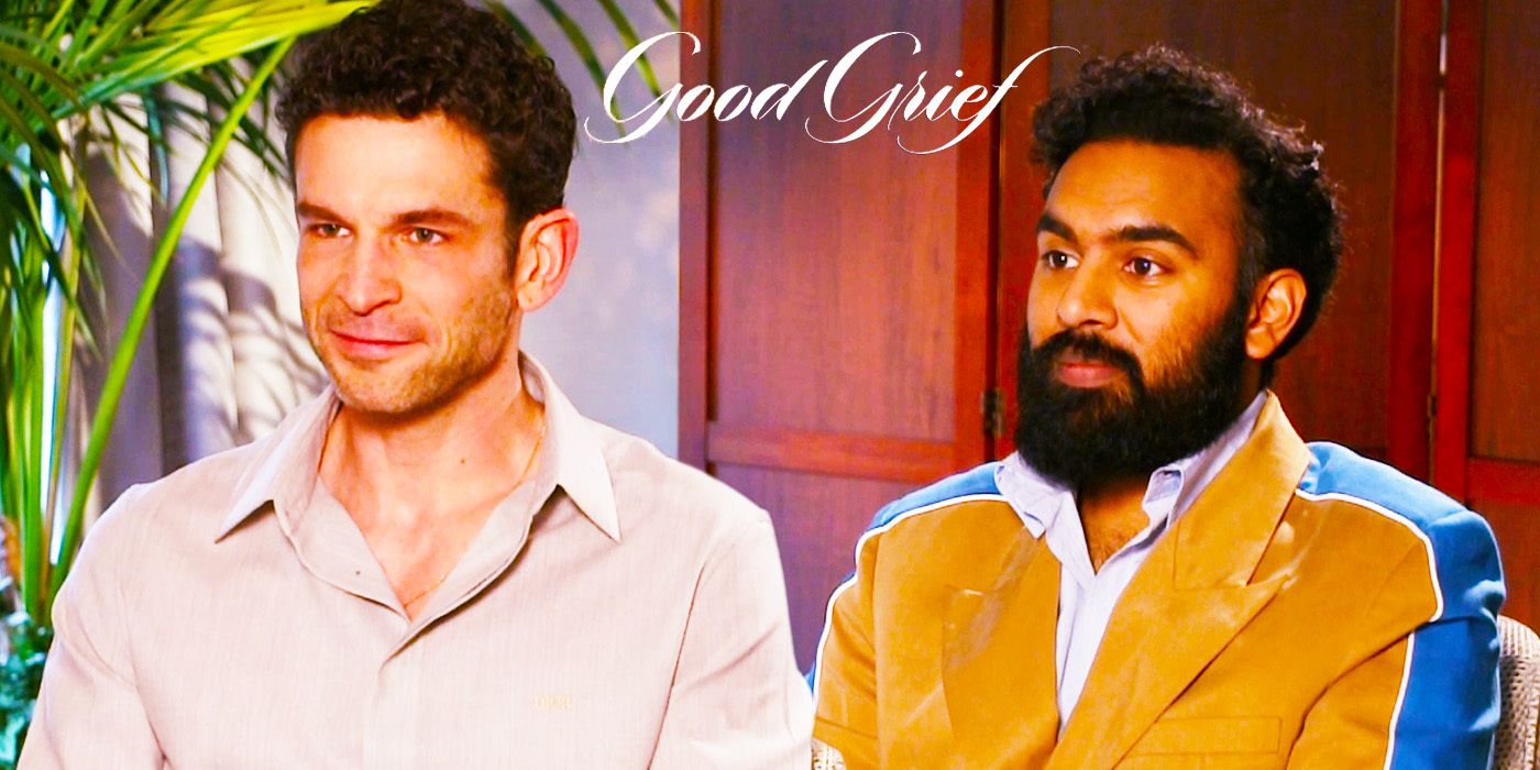 Edited image of Himesh Patel & Arnaud Valois during their Good Grief interview