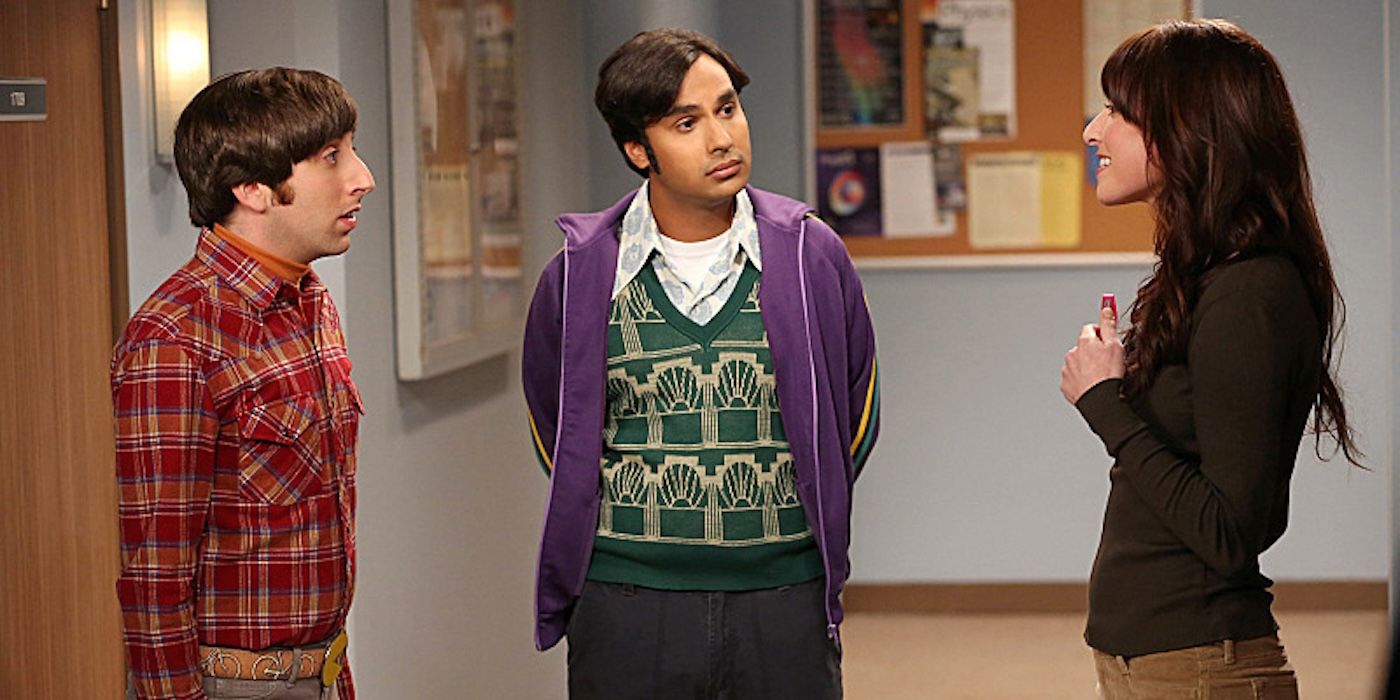 Howard and Raj talk to Sheldon's assistant Alex in the Big Bang Theory