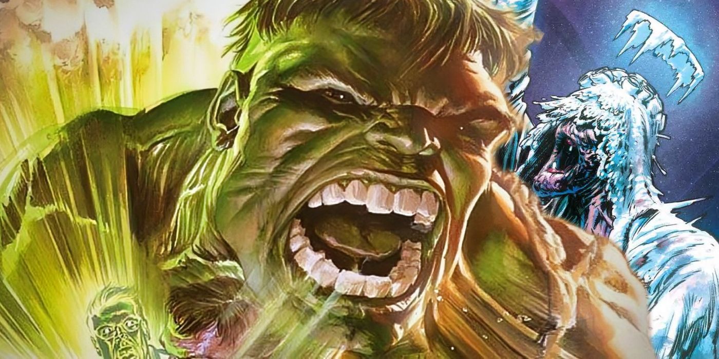 Hulk screaming (left) and his enemy Frozen Charlotte (right)