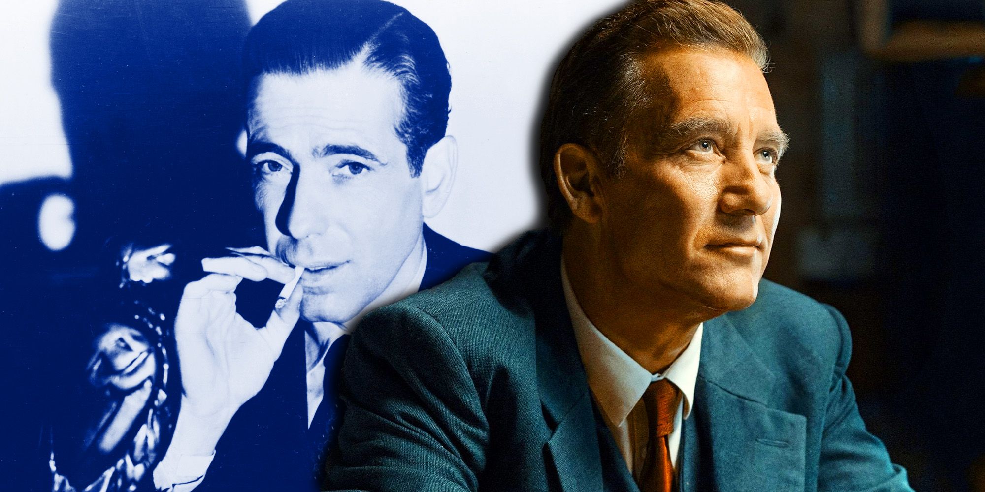 Humphrey Bogart from The Maltese Falcon with Clive Owen's Sam Spade in Monsieur Spade