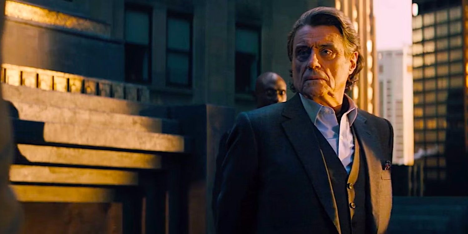 Ian McShane as Winston on the Continental roof in John Wick 3