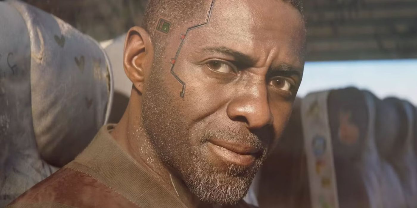 Idris Elba como Solomon Reed em Cyberpunk 2077: Phantom Liberty.