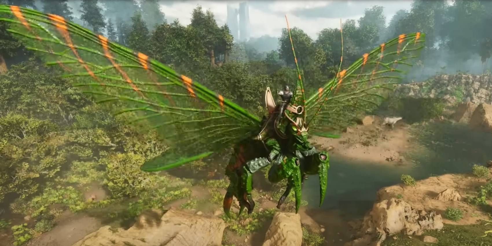 ARK: Survival Ascended Rhyniognatha flying insect creature tamed as a mount for land, air, and sea travel