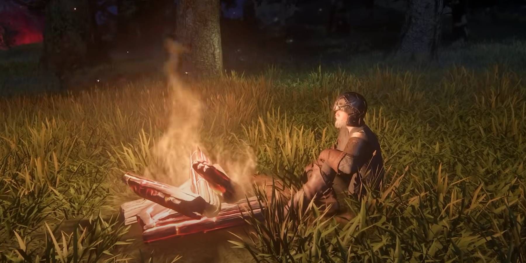 Enshrouded campfire used to cook food items into better recipes for character buffs