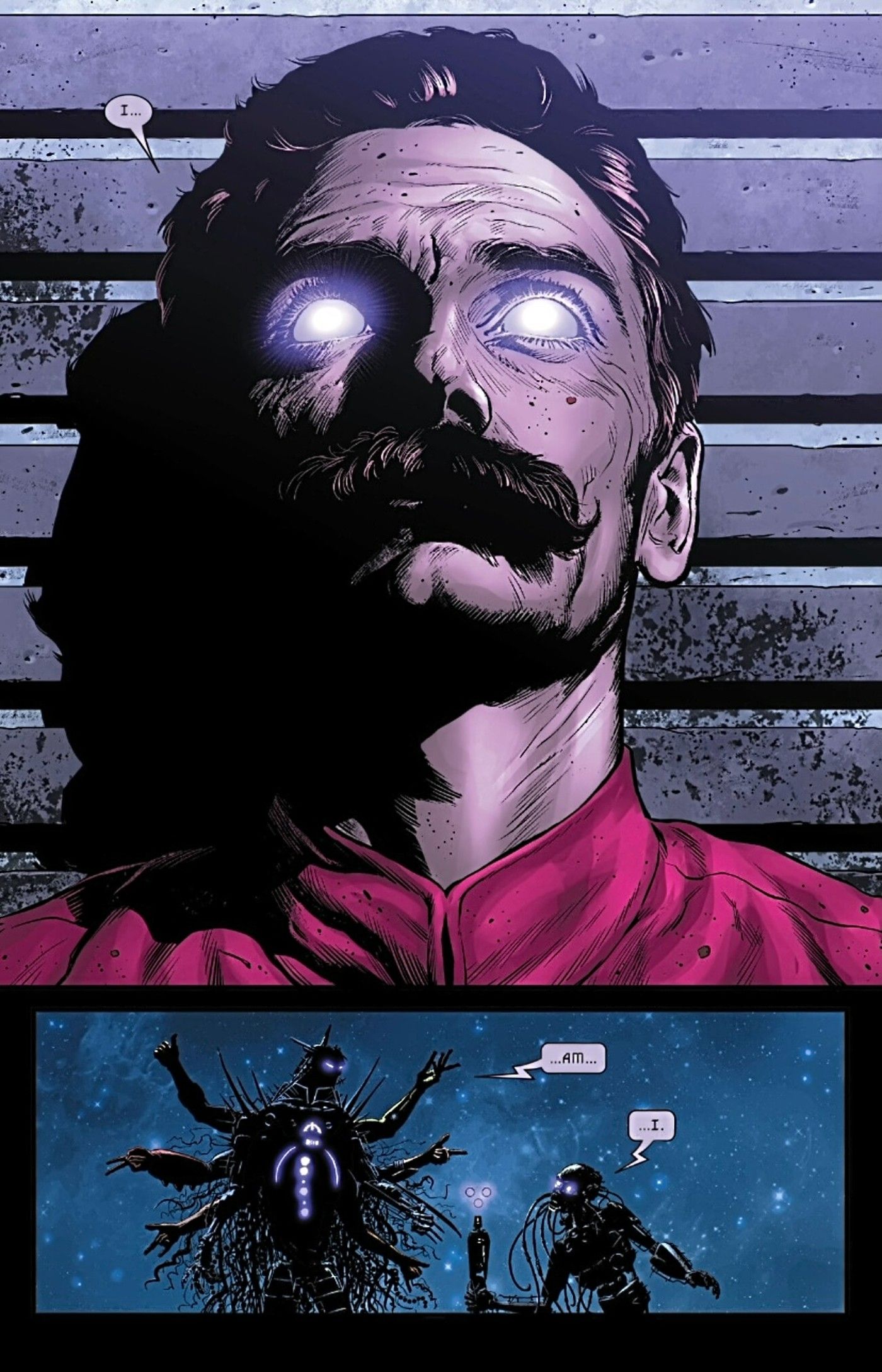 Dark Droids #5, the Scourge possesses a human, declaring “I am I”