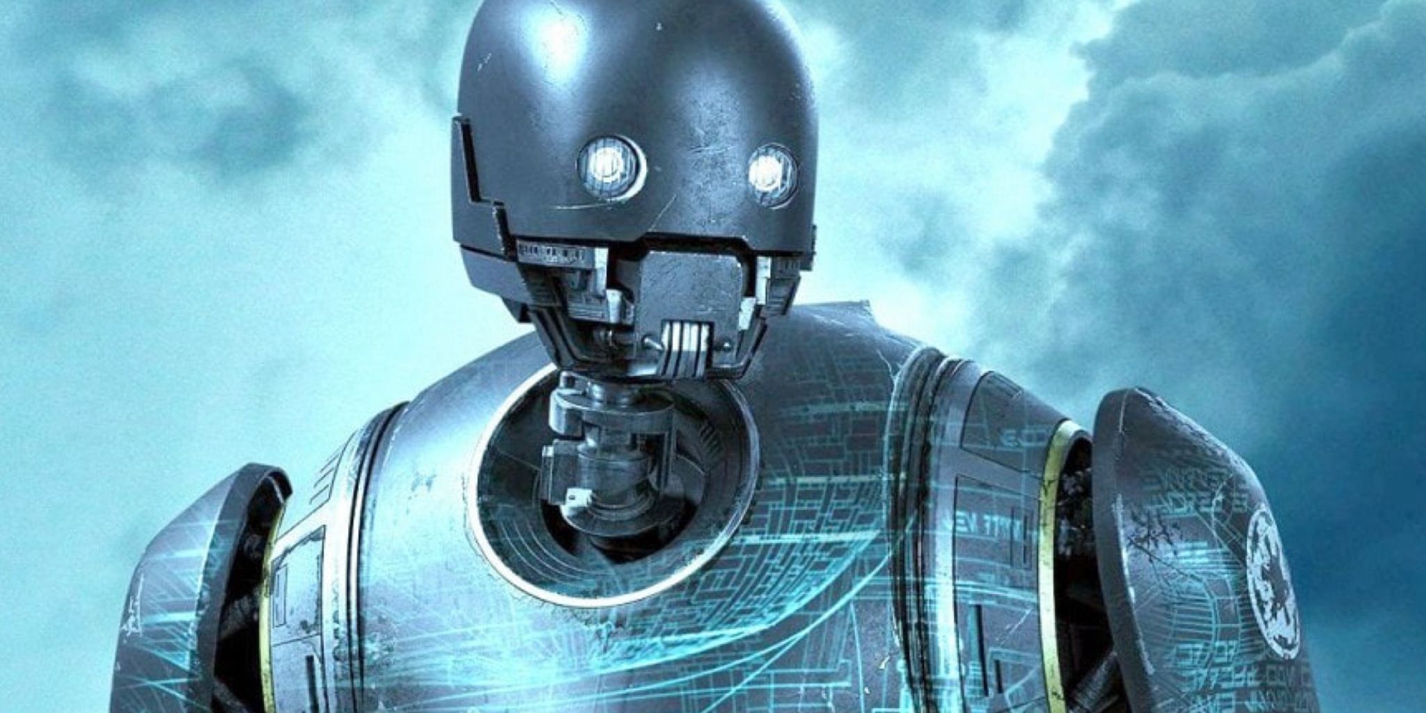 Alan Tudyk as K-2SO in a poster for Rogue One: A Star Wars Story