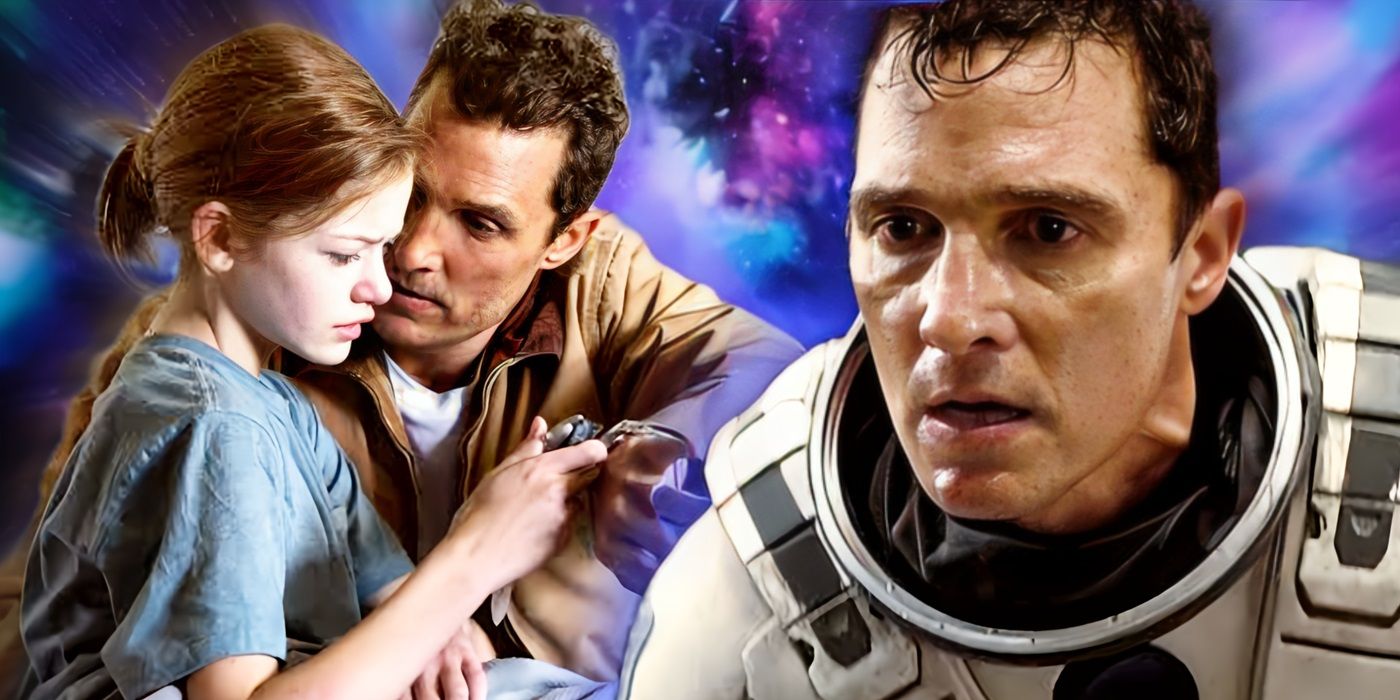 Matthew McConaughey as Cooper and Mackenzie Foy as Murph in Interstellar
