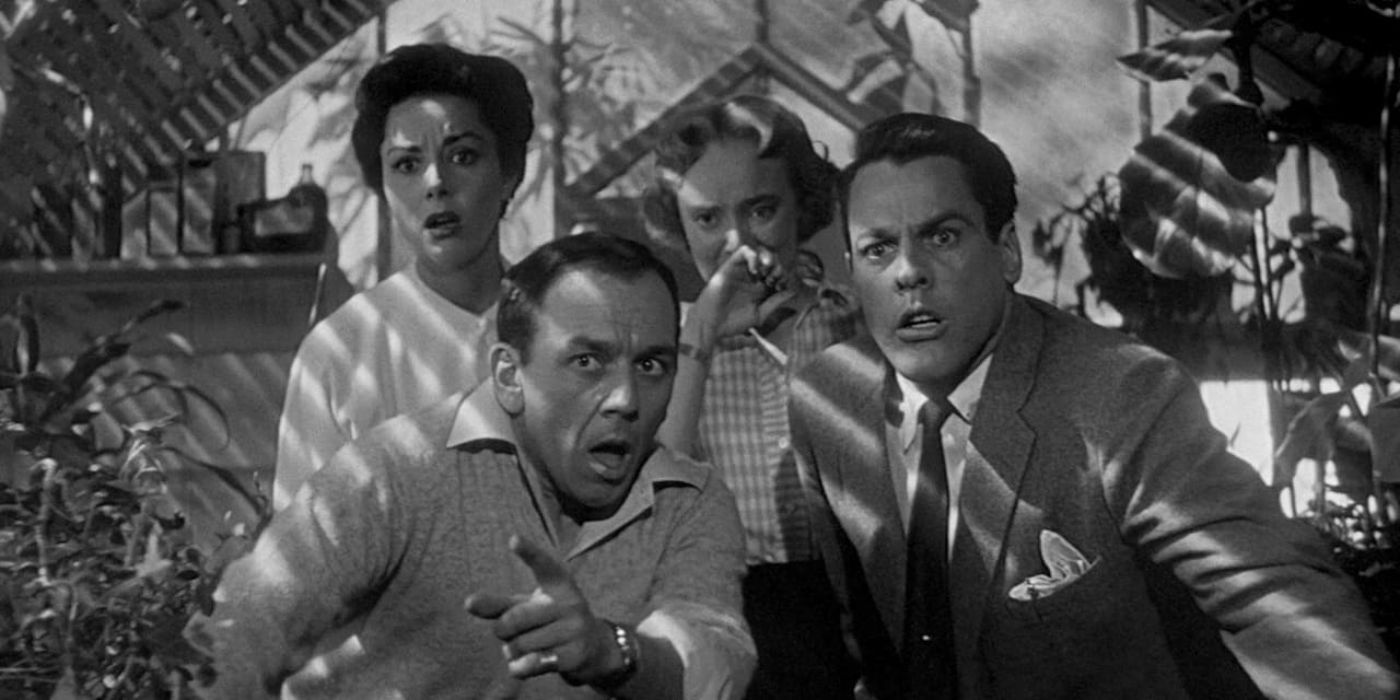 Miles, Becky, Jack and Teddy looking scared in Invasion of the Body Snatchers