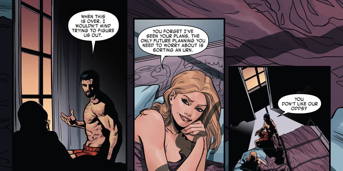 Homem de Ferro Invencível #14 Tony Stark e Emma Frost falando sobre o futuro